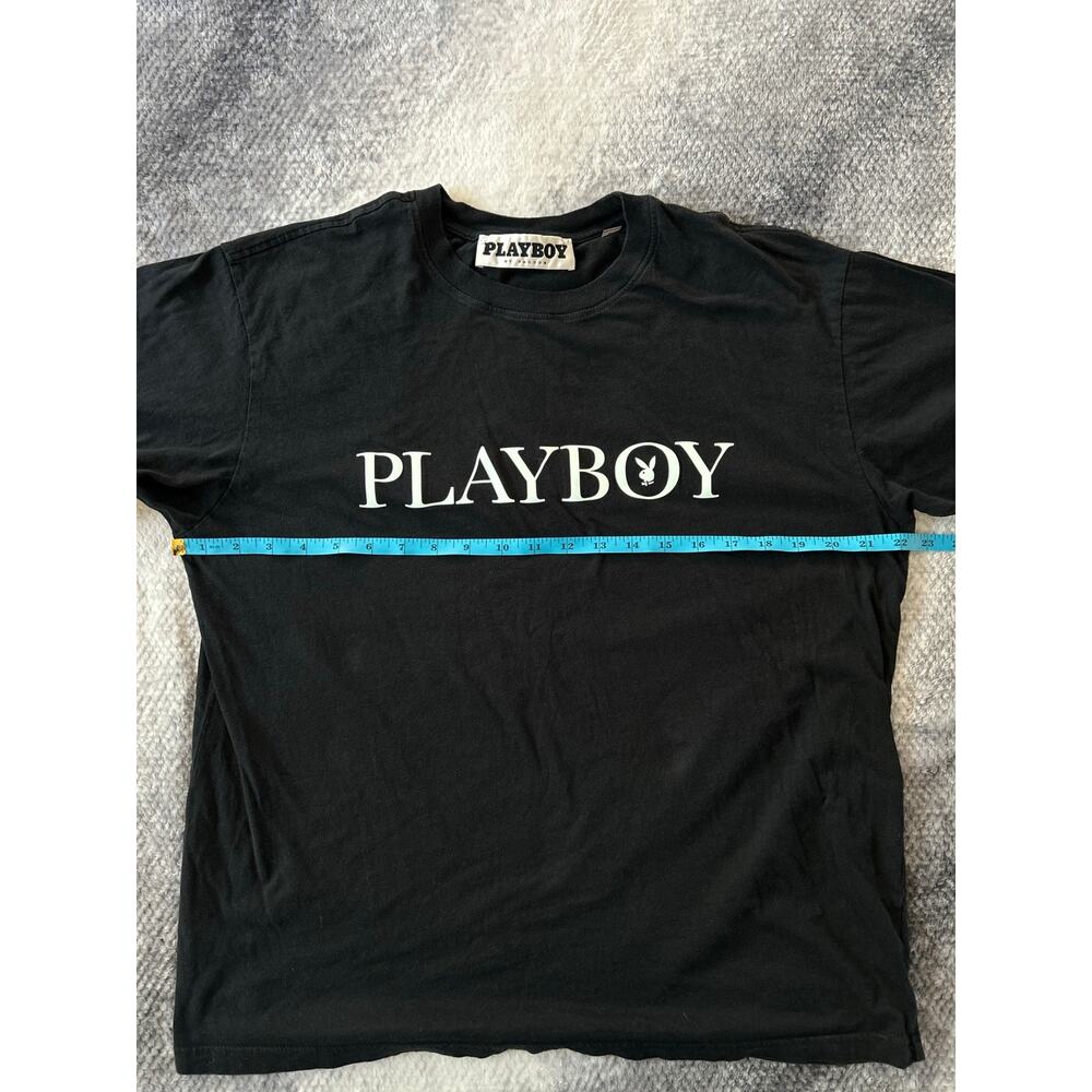 Playboy by PacSun House Crewneck Black Logo Men T Shirt Standard Fit Size Large - Picture 8 of 10